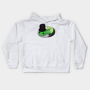 Aromantic Snake in a top hat Kids Hoodie